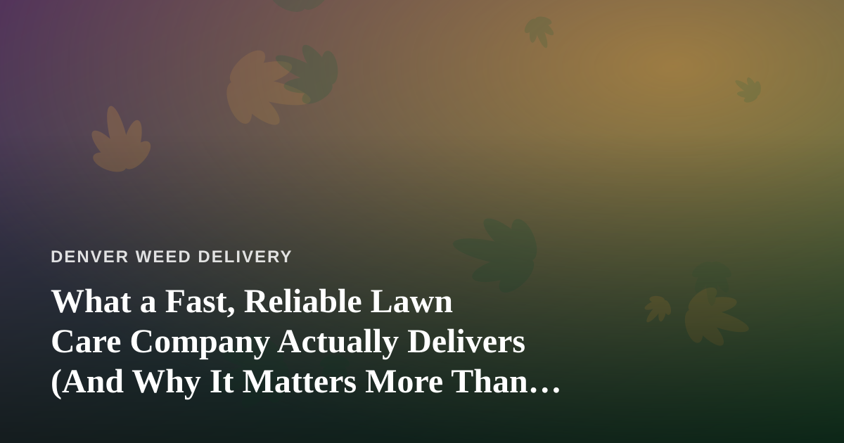 What a Fast, Reliable Lawn Care Company Actually Delivers (And Why It Matters More Than the Price Tag)
