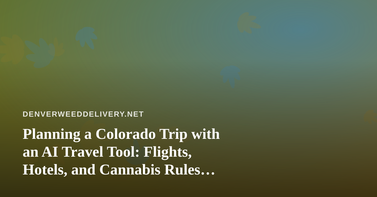 Planning a Colorado Trip with an AI Travel Tool: Flights, Hotels, and Cannabis Rules Visitors Should Know