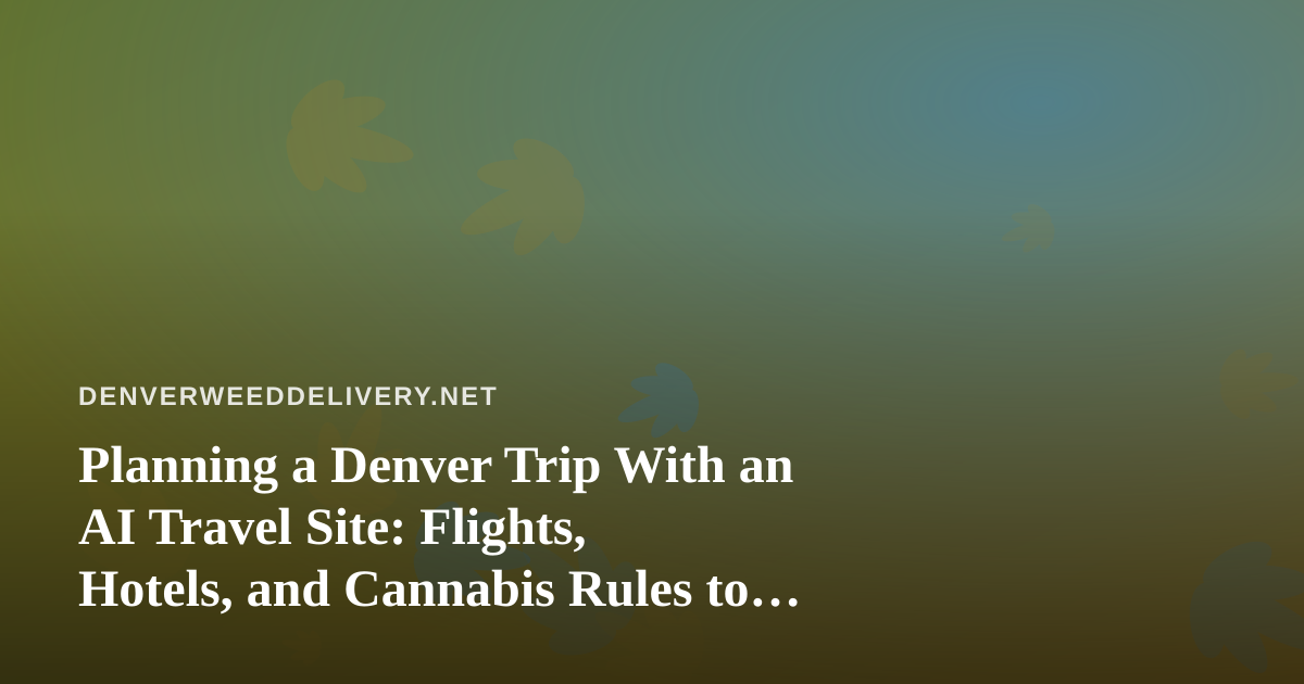 Planning a Denver Trip With an AI Travel Site: Flights, Hotels, and Cannabis Rules to Know First