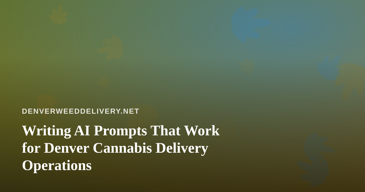 Writing AI Prompts That Work for Denver Cannabis Delivery Operations