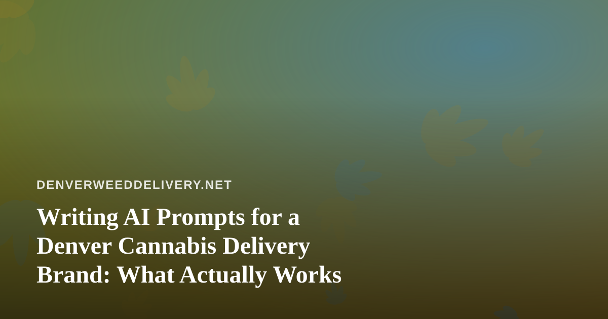 Writing AI Prompts for a Denver Cannabis Delivery Brand: What Actually Works